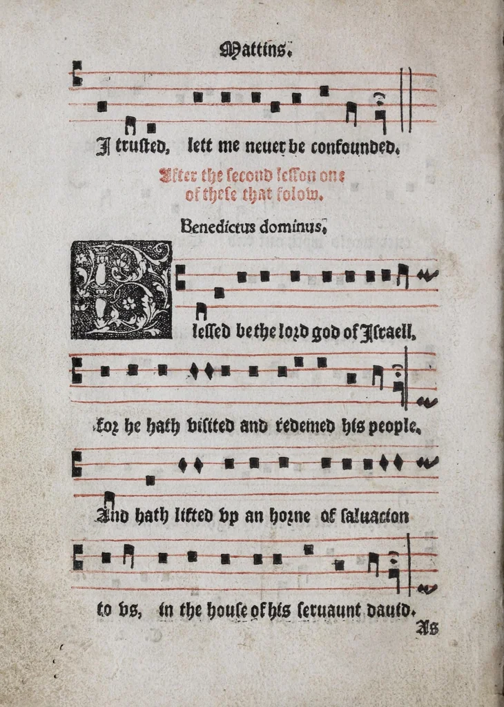 An illustration from The booke of common praier noted, 1550, leaf 20