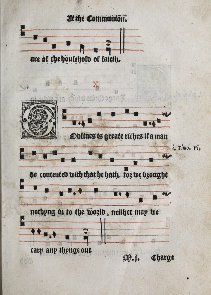 An illustration from The booke of common praier noted, 1550, leaf 91