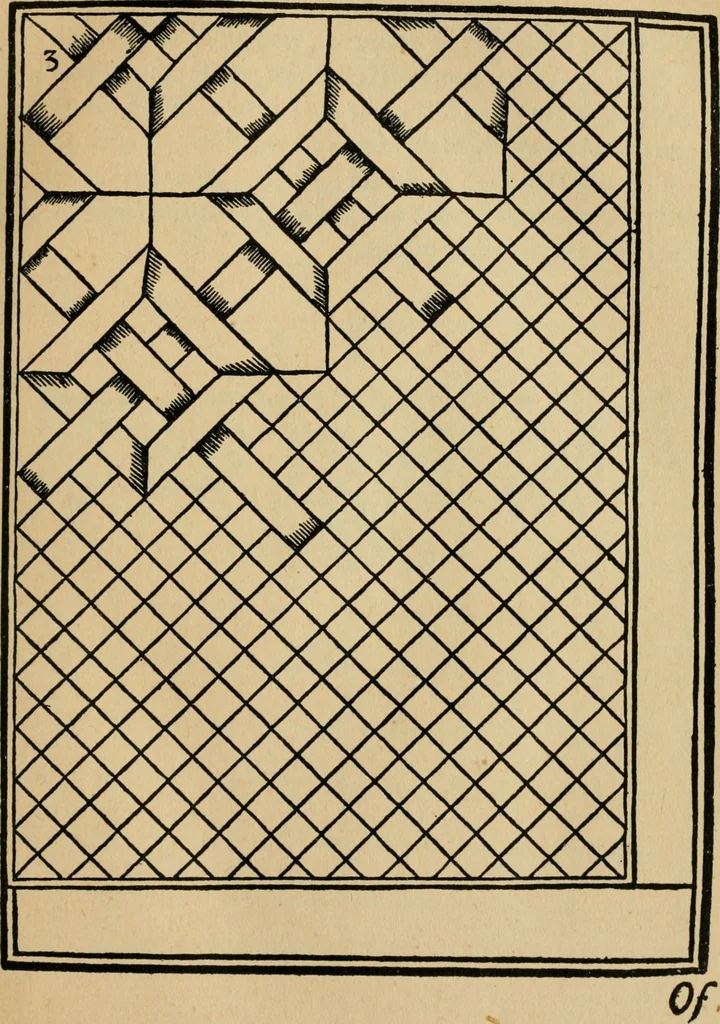 An illustration from A booke of sundry draughtes principaly serving for glasiers: and not impertinent for plasters, and gardiners : besides sundry other professions. Whereunto is annexed the manner how to anniel in glas: and also the true forme of the fornace, and the secretes thereof, 1615, leaf 10