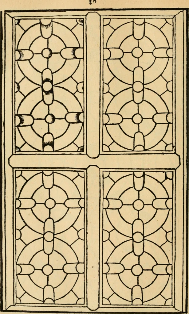 An illustration from A booke of sundry draughtes principaly serving for glasiers: and not impertinent for plasters, and gardiners : besides sundry other professions. Whereunto is annexed the manner how to anniel in glas: and also the true forme of the fornace, and the secretes thereof, 1615, leaf 107
