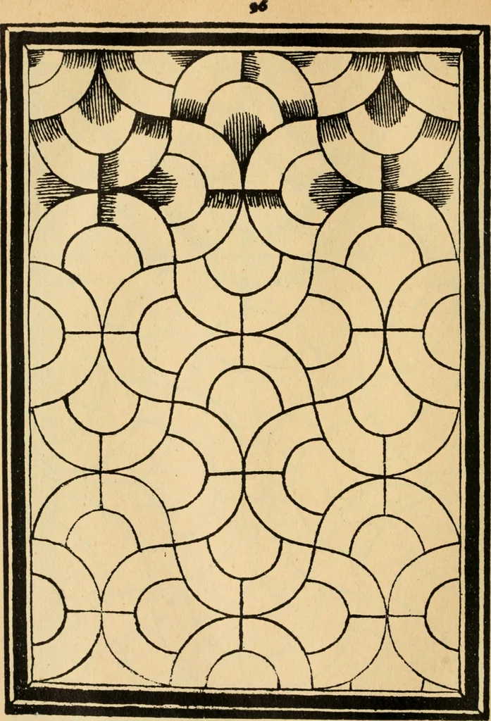 An illustration from A booke of sundry draughtes principaly serving for glasiers: and not impertinent for plasters, and gardiners : besides sundry other professions. Whereunto is annexed the manner how to anniel in glas: and also the true forme of the fornace, and the secretes thereof, 1615, leaf 123