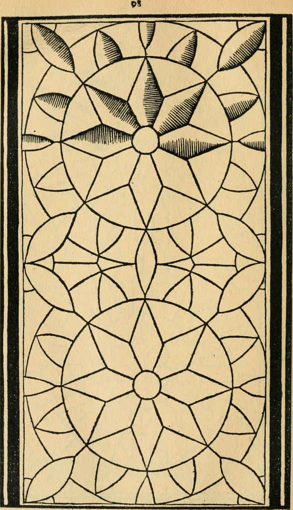 An illustration from A booke of sundry draughtes principaly serving for glasiers: and not impertinent for plasters, and gardiners : besides sundry other professions. Whereunto is annexed the manner how to anniel in glas: and also the true forme of the fornace, and the secretes thereof, 1615, leaf 125