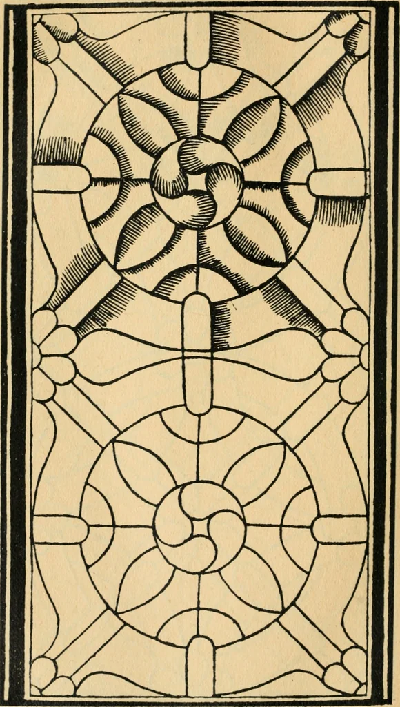An illustration from A booke of sundry draughtes principaly serving for glasiers: and not impertinent for plasters, and gardiners : besides sundry other professions. Whereunto is annexed the manner how to anniel in glas: and also the true forme of the fornace, and the secretes thereof, 1615, leaf 129