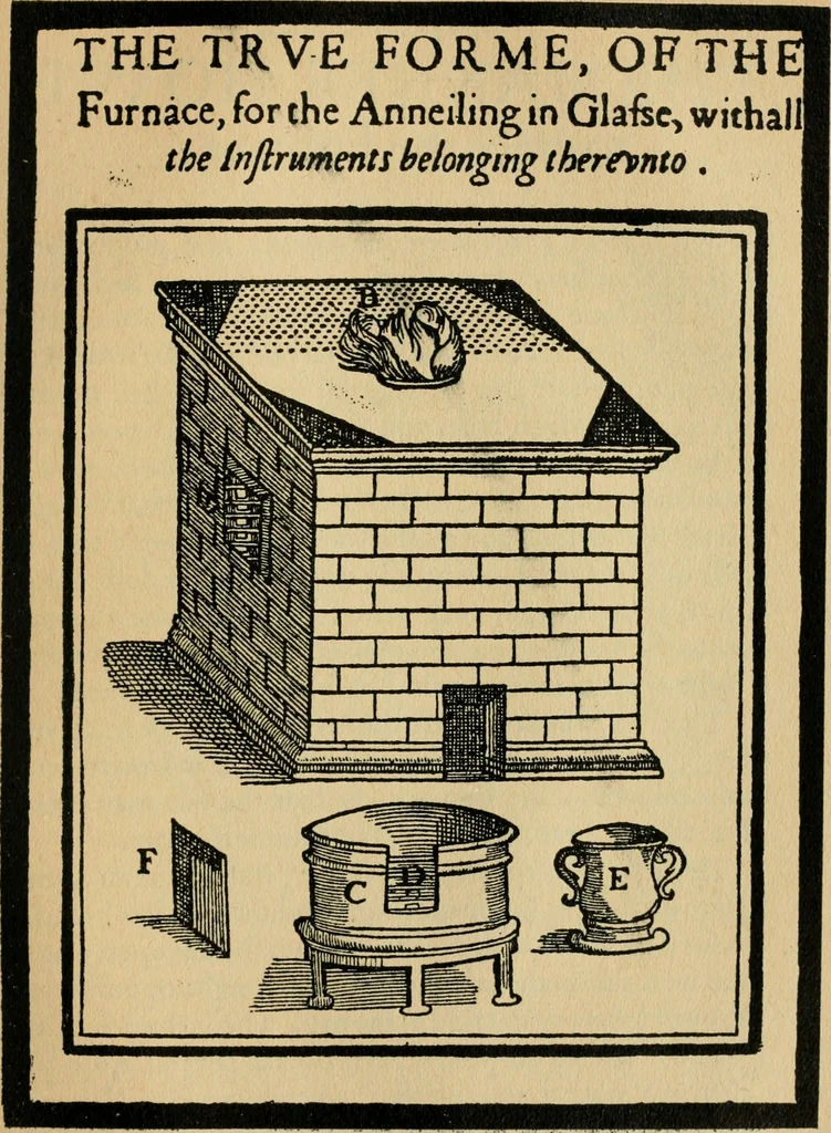 An illustration from A booke of sundry draughtes principaly serving for glasiers: and not impertinent for plasters, and gardiners : besides sundry other professions. Whereunto is annexed the manner how to anniel in glas: and also the true forme of the fornace, and the secretes thereof, 1615, leaf 134