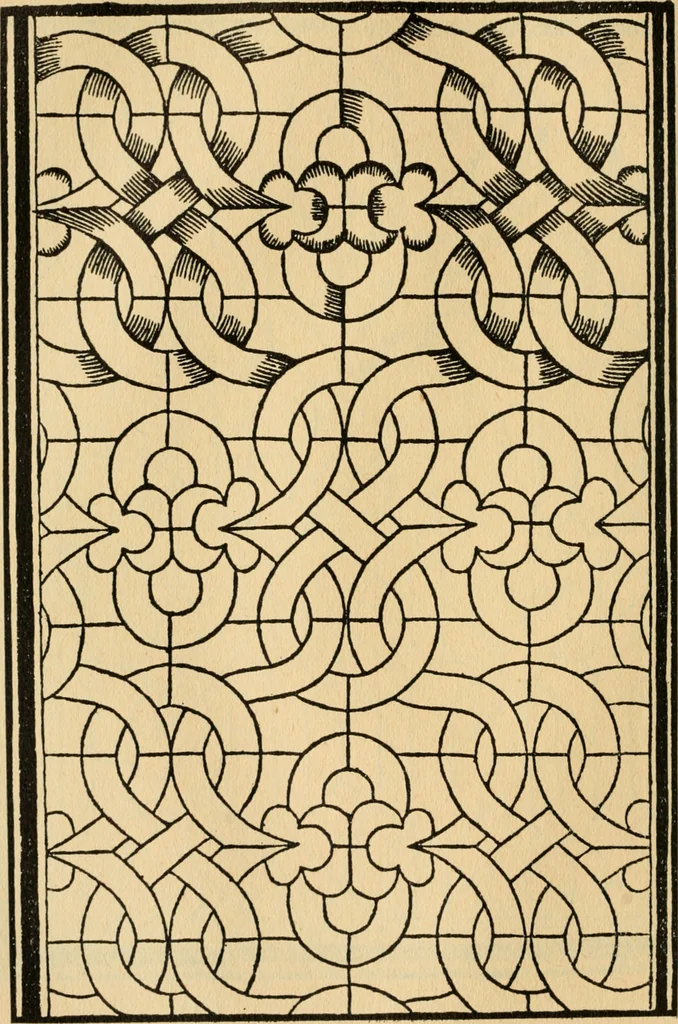 An illustration from A booke of sundry draughtes principaly serving for glasiers: and not impertinent for plasters, and gardiners : besides sundry other professions. Whereunto is annexed the manner how to anniel in glas: and also the true forme of the fornace, and the secretes thereof, 1615, leaf 45