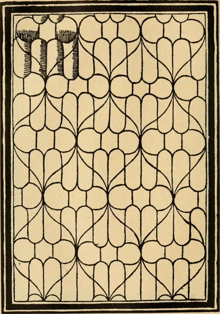 An illustration from A booke of sundry draughtes principaly serving for glasiers: and not impertinent for plasters, and gardiners : besides sundry other professions. Whereunto is annexed the manner how to anniel in glas: and also the true forme of the fornace, and the secretes thereof, 1615, leaf 47
