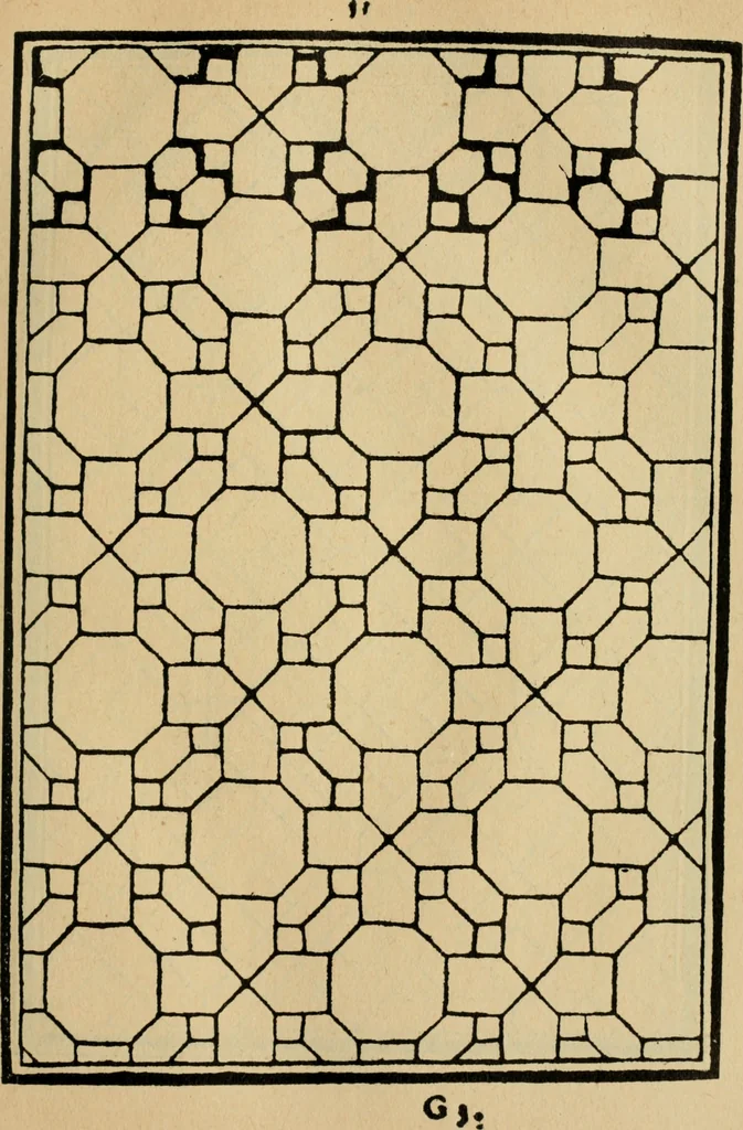 An illustration from A booke of sundry draughtes principaly serving for glasiers: and not impertinent for plasters, and gardiners : besides sundry other professions. Whereunto is annexed the manner how to anniel in glas: and also the true forme of the fornace, and the secretes thereof, 1615, leaf 52