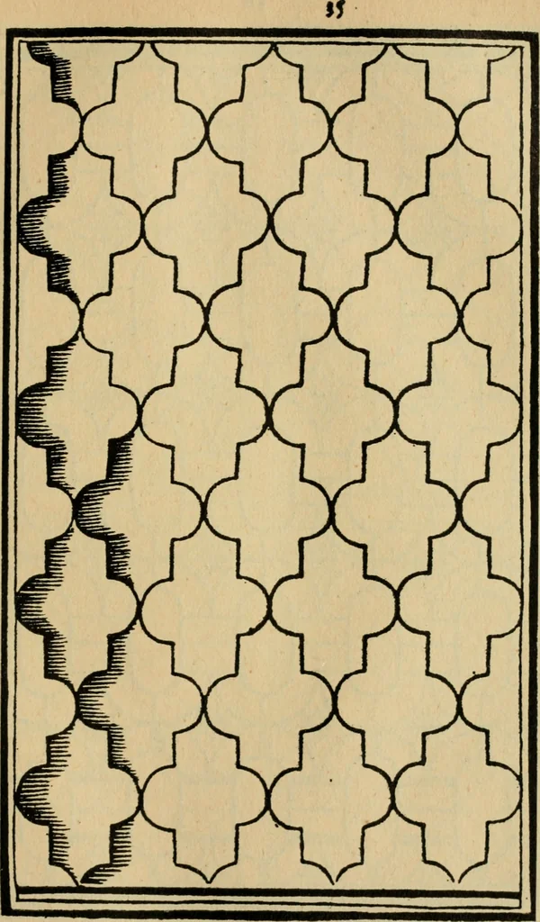 An illustration from A booke of sundry draughtes principaly serving for glasiers: and not impertinent for plasters, and gardiners : besides sundry other professions. Whereunto is annexed the manner how to anniel in glas: and also the true forme of the fornace, and the secretes thereof, 1615, leaf 64