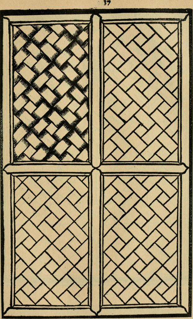 An illustration from A booke of sundry draughtes principaly serving for glasiers: and not impertinent for plasters, and gardiners : besides sundry other professions. Whereunto is annexed the manner how to anniel in glas: and also the true forme of the fornace, and the secretes thereof, 1615, leaf 66
