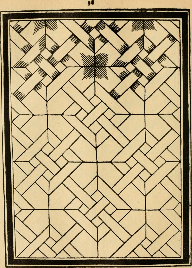 An illustration from A booke of sundry draughtes principaly serving for glasiers: and not impertinent for plasters, and gardiners : besides sundry other professions. Whereunto is annexed the manner how to anniel in glas: and also the true forme of the fornace, and the secretes thereof, 1615, leaf 67