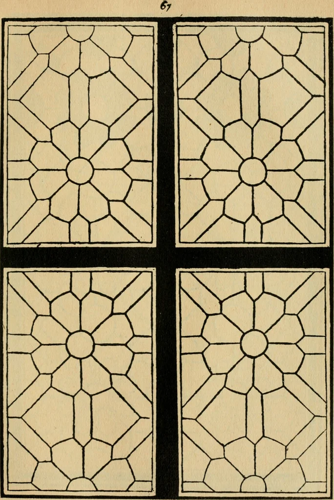 An illustration from A booke of sundry draughtes principaly serving for glasiers: and not impertinent for plasters, and gardiners : besides sundry other professions. Whereunto is annexed the manner how to anniel in glas: and also the true forme of the fornace, and the secretes thereof, 1615, leaf 94