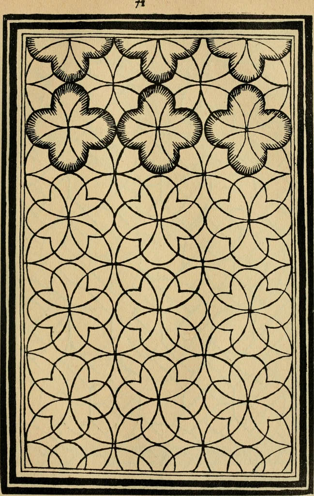 An illustration from A booke of sundry draughtes principaly serving for glasiers: and not impertinent for plasters, and gardiners : besides sundry other professions. Whereunto is annexed the manner how to anniel in glas: and also the true forme of the fornace, and the secretes thereof, 1615, leaf 98