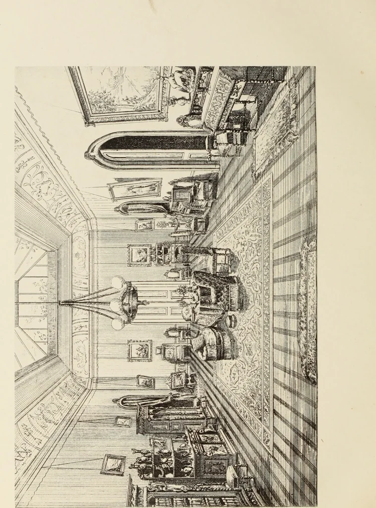 An illustration from The book of American interiors, prepared by Charles Wyllys Elliott from existing houses; with preliminary essays and letterpress descriptions; illustrated in heliotype, 1876, leaf 109
