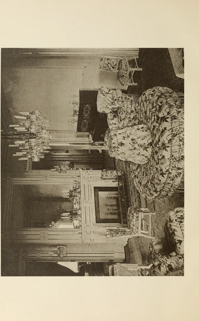 An illustration from The book of American interiors, prepared by Charles Wyllys Elliott from existing houses; with preliminary essays and letterpress descriptions; illustrated in heliotype, 1876, leaf 150