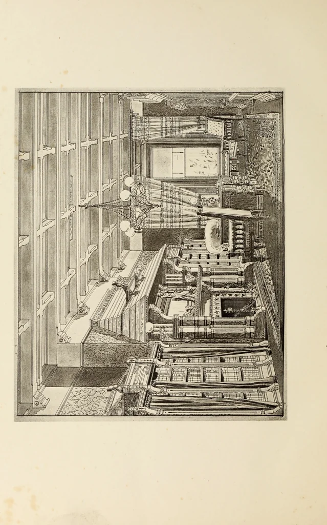 An illustration from The book of American interiors, prepared by Charles Wyllys Elliott from existing houses; with preliminary essays and letterpress descriptions; illustrated in heliotype, 1876, leaf 154