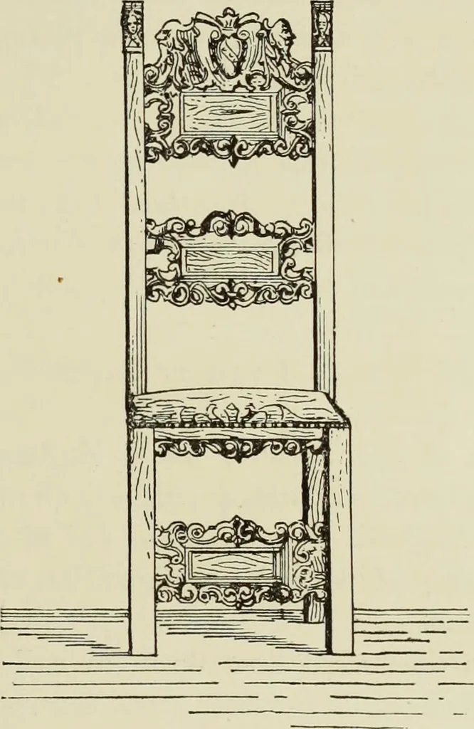 An illustration from The book of American interiors, prepared by Charles Wyllys Elliott from existing houses; with preliminary essays and letterpress descriptions; illustrated in heliotype, 1876, leaf 48
