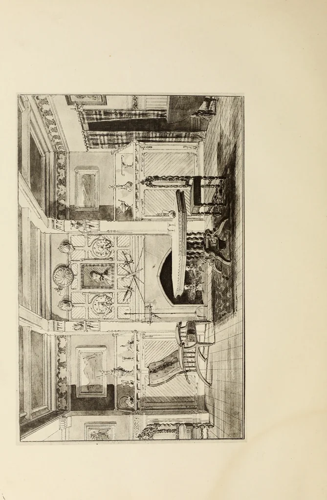 An illustration from The book of American interiors, prepared by Charles Wyllys Elliott from existing houses; with preliminary essays and letterpress descriptions; illustrated in heliotype, 1876, leaf 83