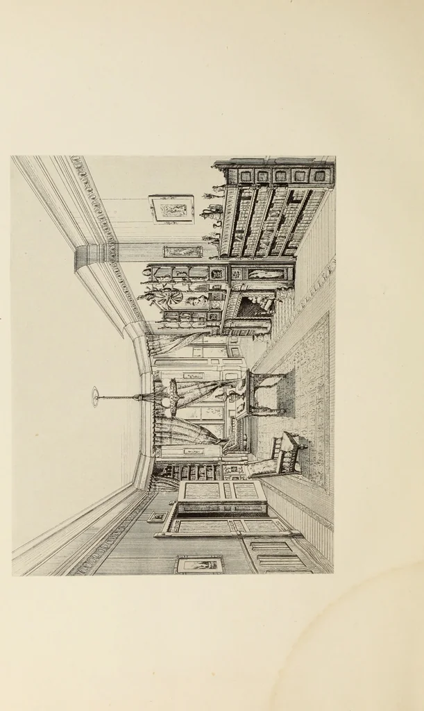 An illustration from The book of American interiors, prepared by Charles Wyllys Elliott from existing houses; with preliminary essays and letterpress descriptions; illustrated in heliotype, 1876, leaf 95