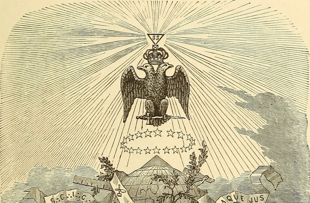 An illustration from The book of the Ancient and accepted Scottish rite of freemasonry, 1899, leaf 10