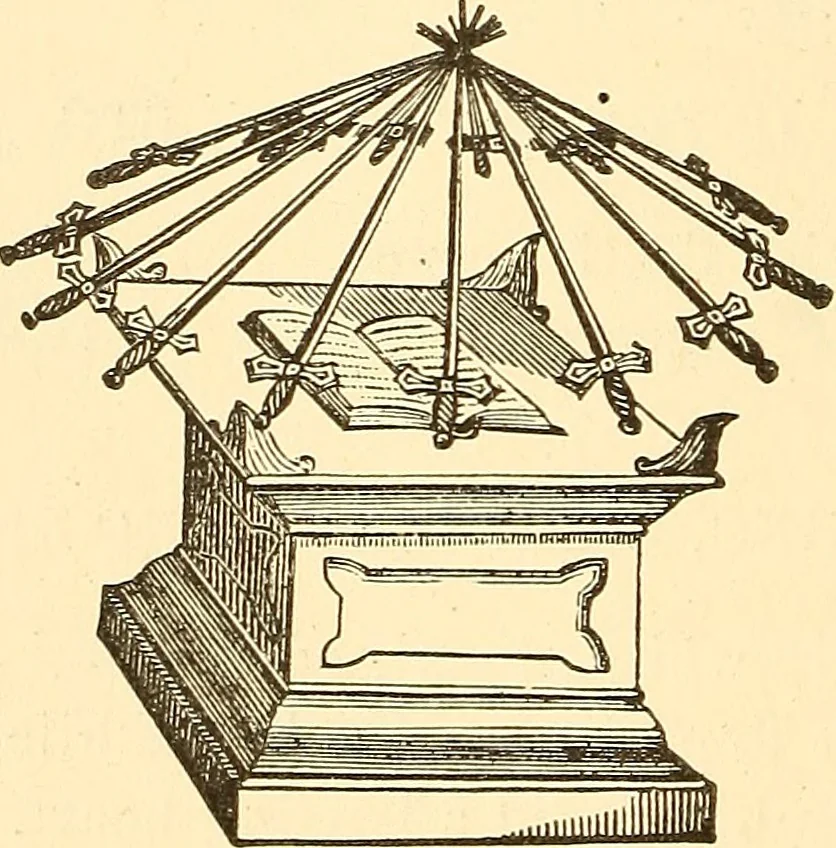 An illustration from The book of the Ancient and accepted Scottish rite of freemasonry, 1899, leaf 129
