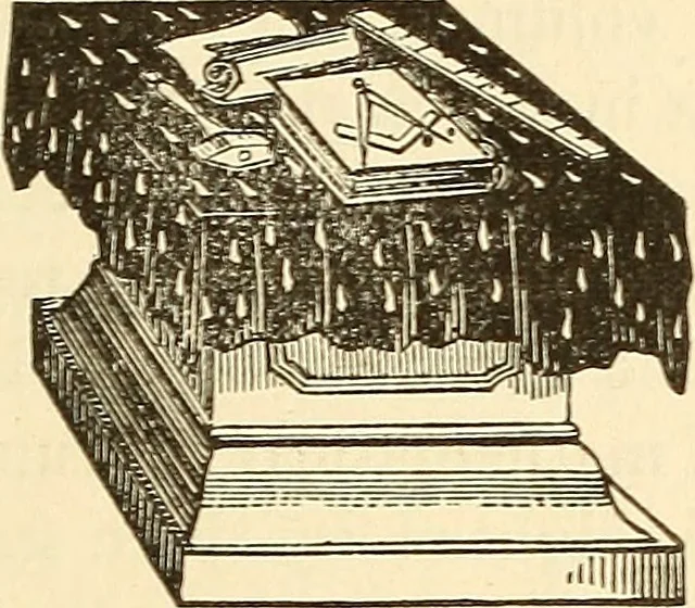 An illustration from The book of the Ancient and accepted Scottish rite of freemasonry, 1899, leaf 138