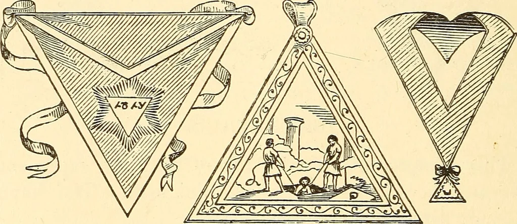 An illustration from The book of the Ancient and accepted Scottish rite of freemasonry, 1899, leaf 151