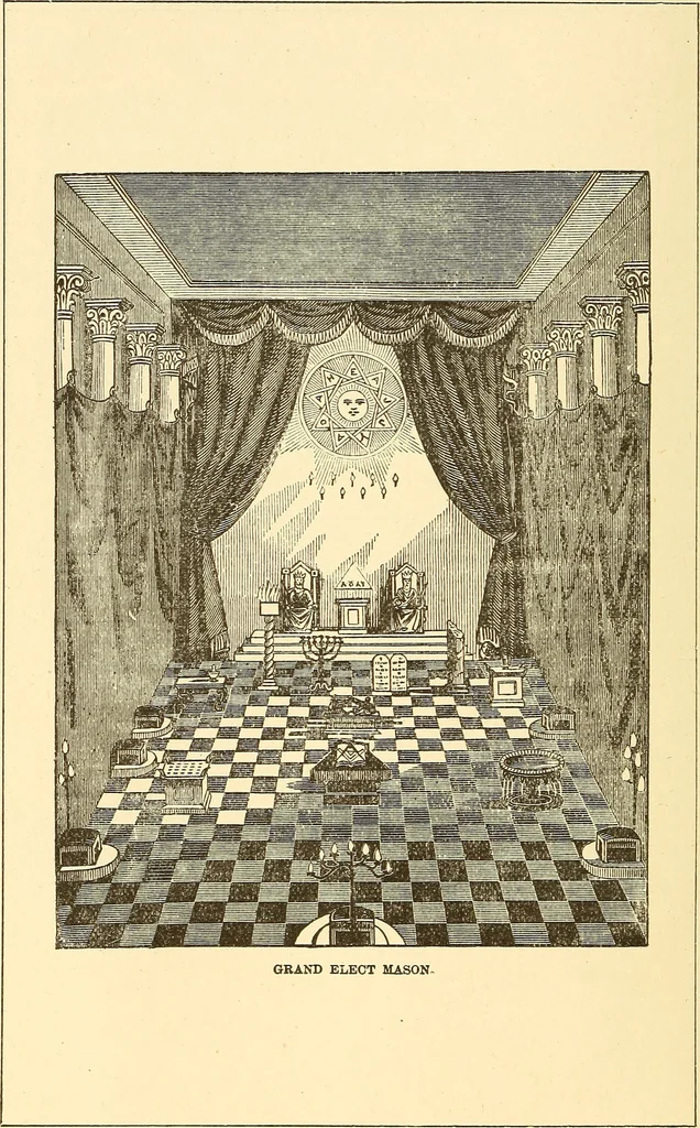 An illustration from The book of the Ancient and accepted Scottish rite of freemasonry, 1899, leaf 161