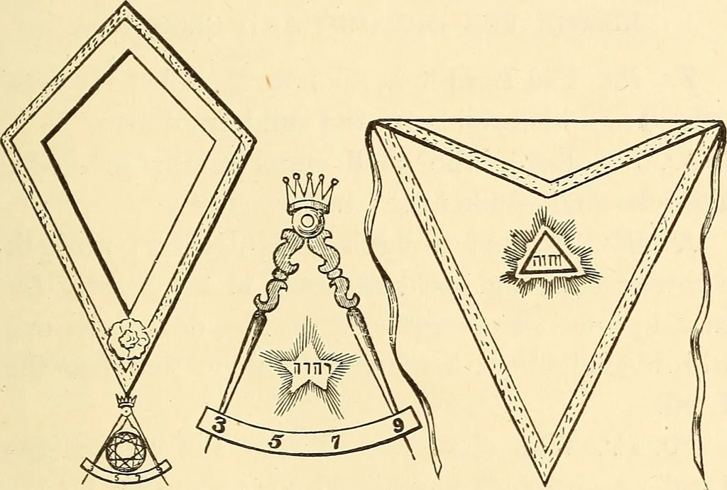 An illustration from The book of the Ancient and accepted Scottish rite of freemasonry, 1899, leaf 168