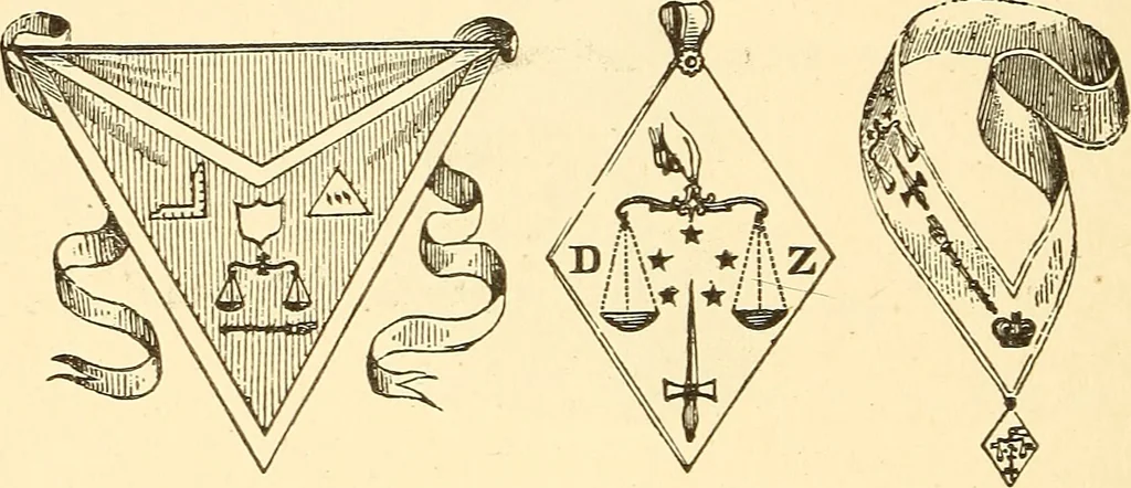 An illustration from The book of the Ancient and accepted Scottish rite of freemasonry, 1899, leaf 211