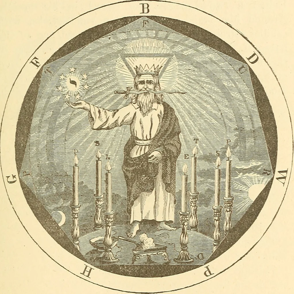 An illustration from The book of the Ancient and accepted Scottish rite of freemasonry, 1899, leaf 234