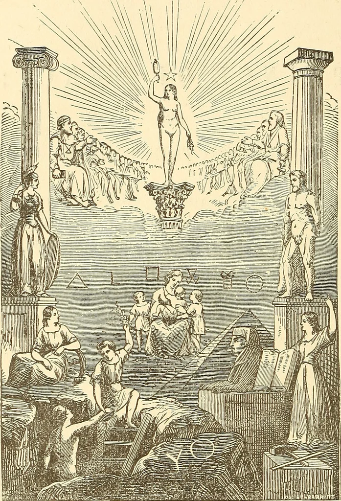 An illustration from The book of the Ancient and accepted Scottish rite of freemasonry, 1899, leaf 381