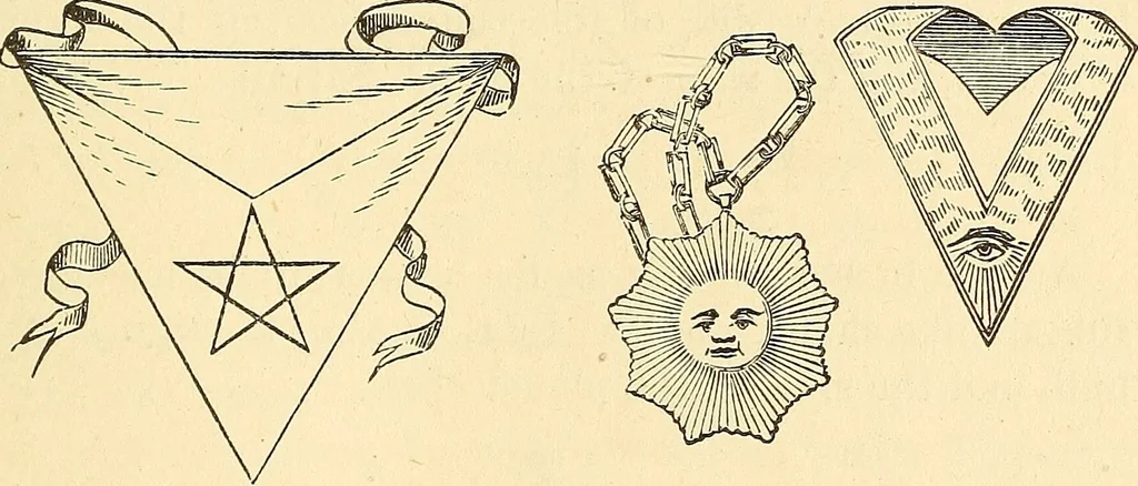 An illustration from The book of the Ancient and accepted Scottish rite of freemasonry, 1899, leaf 418
