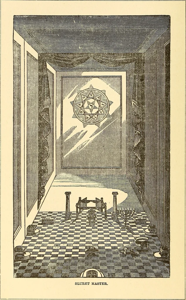 An illustration from The book of the Ancient and accepted Scottish rite of freemasonry, 1899, leaf 43