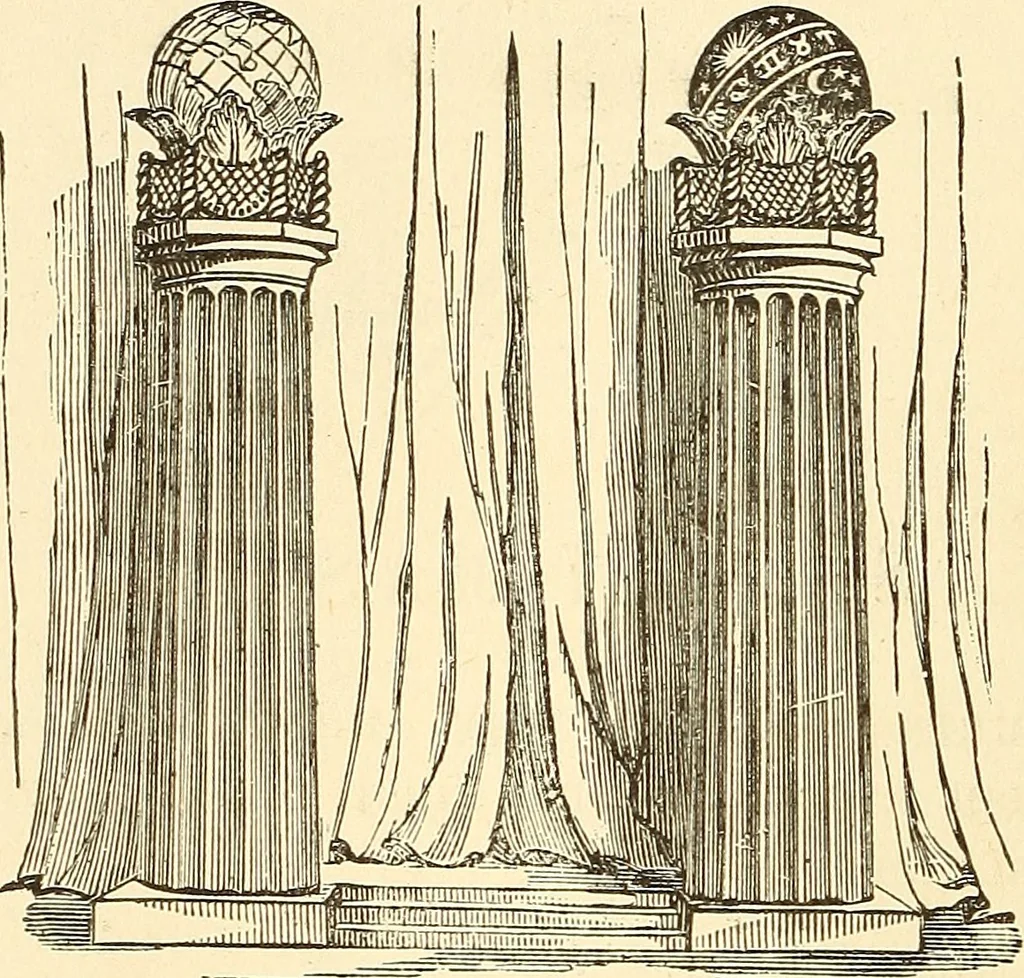 An illustration from The book of the Ancient and accepted Scottish rite of freemasonry, 1899, leaf 45