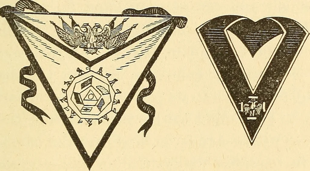 An illustration from The book of the Ancient and accepted Scottish rite of freemasonry, 1899, leaf 488