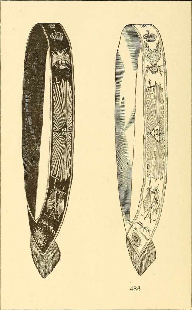 An illustration from The book of the Ancient and accepted Scottish rite of freemasonry, 1899, leaf 499