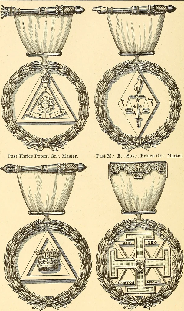 An illustration from The book of the Ancient and accepted Scottish rite of freemasonry, 1899, leaf 503