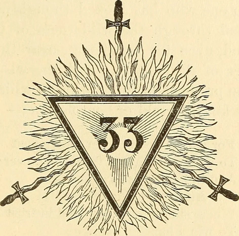 An illustration from The book of the Ancient and accepted Scottish rite of freemasonry, 1899, leaf 504