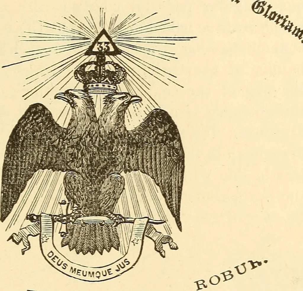 An illustration from The book of the Ancient and accepted Scottish rite of freemasonry, 1899, leaf 506