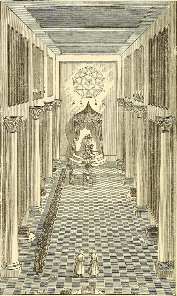 An illustration from The book of the Ancient and accepted Scottish rite of freemasonry, 1899, leaf 61
