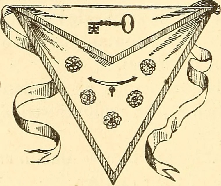 An illustration from The book of the Ancient and accepted Scottish rite of freemasonry, 1899, leaf 83
