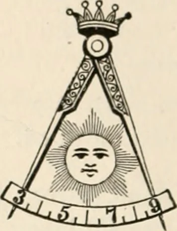 An illustration from The book of the ancient and accepted Scottish rite of freemasonry : containing instructions in all the degrees from the third to the thirty-third, and last degree of the rite : together with ceremonies of inauguration ... etc., 1914, leaf 189