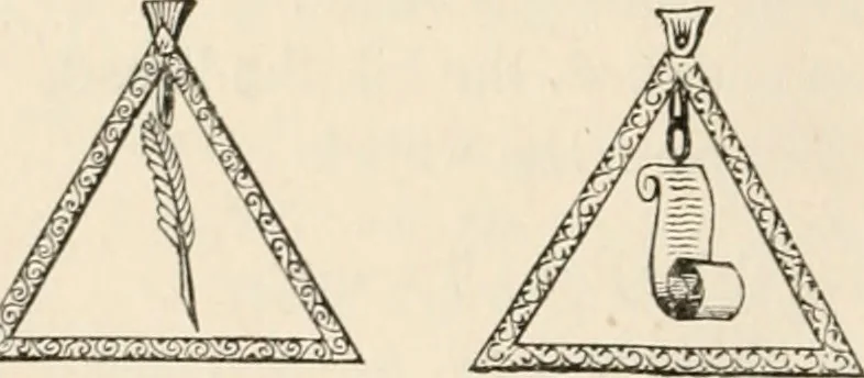 An illustration from The book of the ancient and accepted Scottish rite of freemasonry : containing instructions in all the degrees from the third to the thirty-third, and last degree of the rite : together with ceremonies of inauguration ... etc., 1914, leaf 189