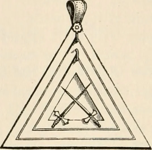 An illustration from The book of the ancient and accepted Scottish rite of freemasonry : containing instructions in all the degrees from the third to the thirty-third, and last degree of the rite : together with ceremonies of inauguration ... etc., 1914, leaf 199