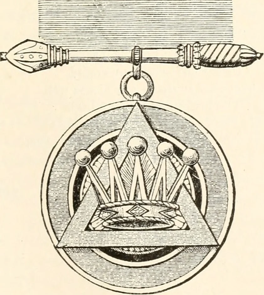 An illustration from The book of the ancient and accepted Scottish rite of freemasonry : containing instructions in all the degrees from the third to the thirty-third, and last degree of the rite : together with ceremonies of inauguration ... etc., 1914, leaf 256