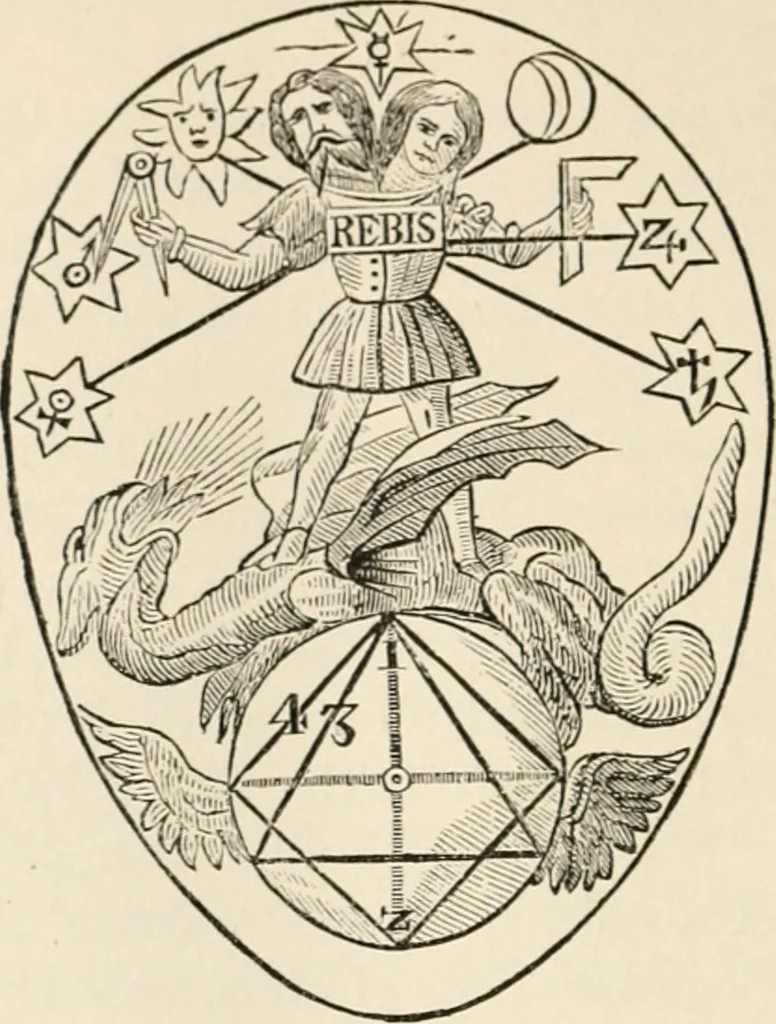 An illustration from The book of the ancient and accepted Scottish rite of freemasonry : containing instructions in all the degrees from the third to the thirty-third, and last degree of the rite : together with ceremonies of inauguration ... etc., 1914, leaf 313