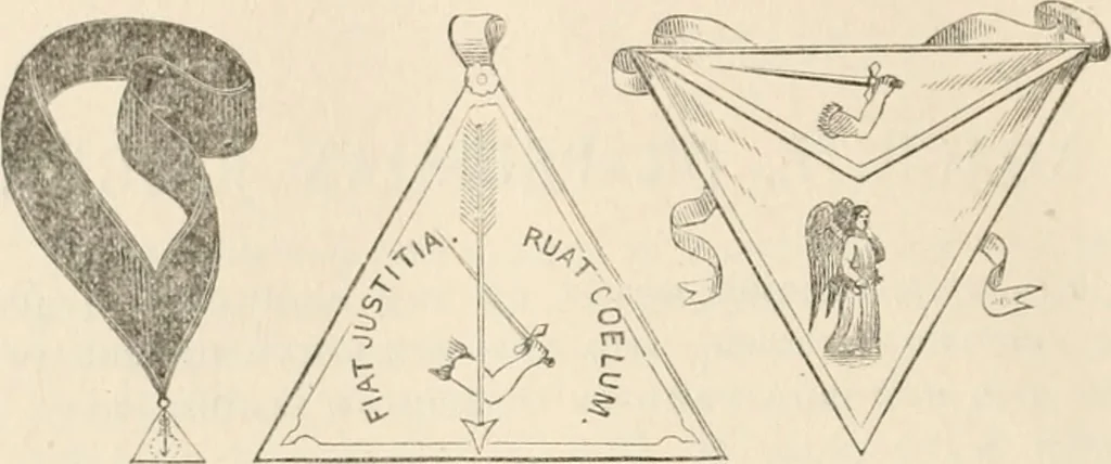 An illustration from The book of the ancient and accepted Scottish rite of freemasonry : containing instructions in all the degrees from the third to the thirty-third, and last degree of the rite : together with ceremonies of inauguration ... etc., 1914, leaf 329