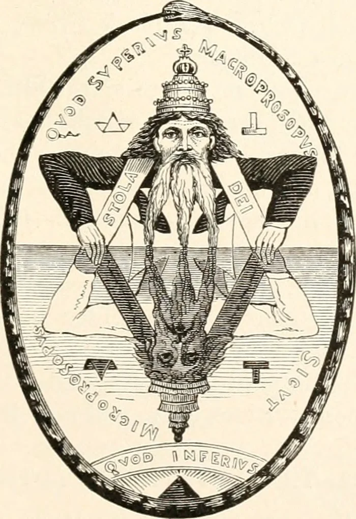 An illustration from The book of the ancient and accepted Scottish rite of freemasonry : containing instructions in all the degrees from the third to the thirty-third, and last degree of the rite : together with ceremonies of inauguration ... etc., 1914, leaf 416