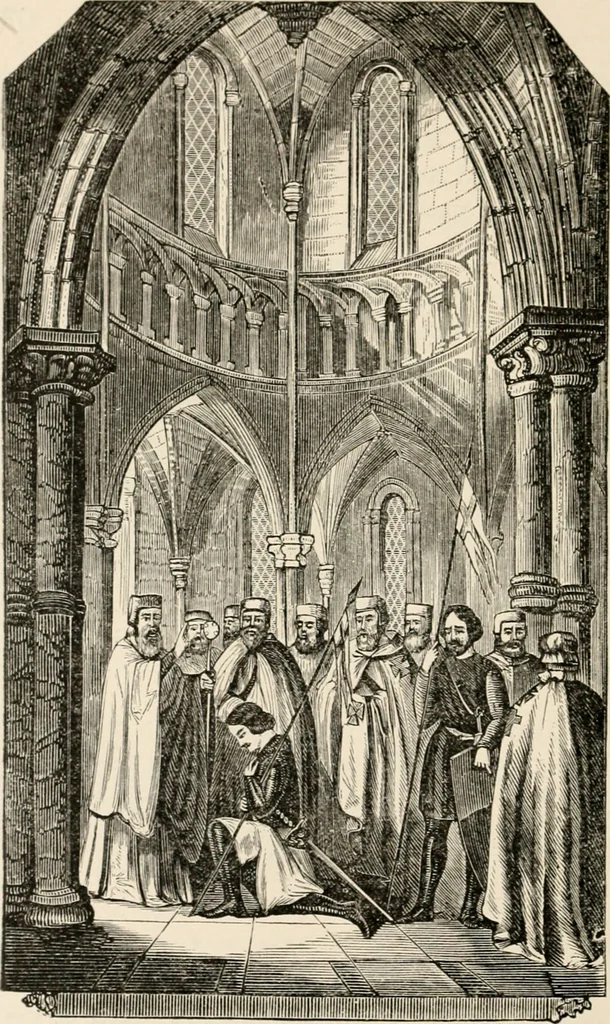 An illustration from The book of the ancient and accepted Scottish rite of freemasonry : containing instructions in all the degrees from the third to the thirty-third, and last degree of the rite : together with ceremonies of inauguration ... etc., 1914, leaf 493