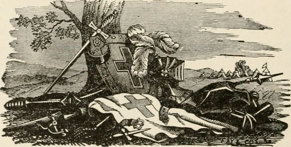 An illustration from The book of the ancient and accepted Scottish rite of freemasonry : containing instructions in all the degrees from the third to the thirty-third, and last degree of the rite : together with ceremonies of inauguration ... etc., 1914, leaf 495